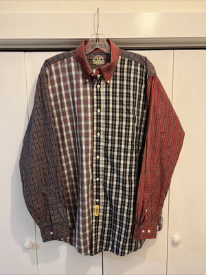$20.69 • Buy VTG BD Baggies Button Up Shirt Mens 16.5/34-35 L/S Multi-color Plaid Colorblock