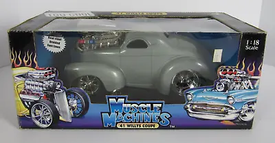 Muscle Machines 1:18 '41 Willy's Coupe Silver Diecast  BT434 • $39.95