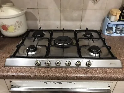 $350 • Buy SMEG 5 Burner Stainless Natural Gas Cooktop 69cm X 50cm - Good Condition
