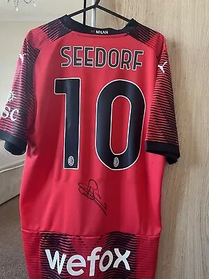 Clarence Seedorf Signed AC Milan Shirt With COA And Photo Proof • £65