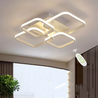 Modern Chandelier LED Lamp Black Frame Ceiling Light Pendant Lights Living Room • £42.99