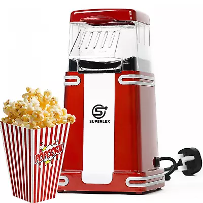 £17.69 • Buy SUPERLEX Hot Air Popcorn Maker Electric Popper Machine Low-Calorie & Fat-Free UK