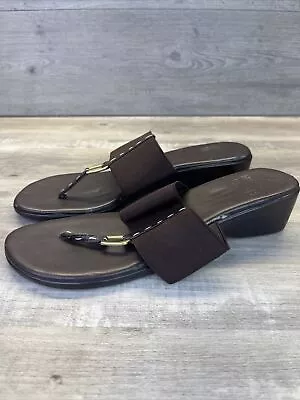 Mootsies Tootsies Brown Flip Flop Sandals Womens Size 8 M • $12.99