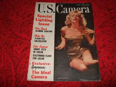 U.S. Camera Magazine January 1956 Marian Stafford Playboy Playmate Bertrand Nude • $11.99