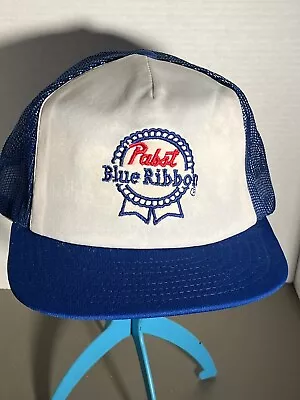 Vintage Pabst Blue Ribbon Beer Mesh Snapback Trucker Style Hat Cap PBR-NOS • $12