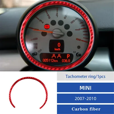 Red Carbon Fiber Speedometer Panel Arround Trim Cover For MINI Cooper 2007-2011 • $9.80