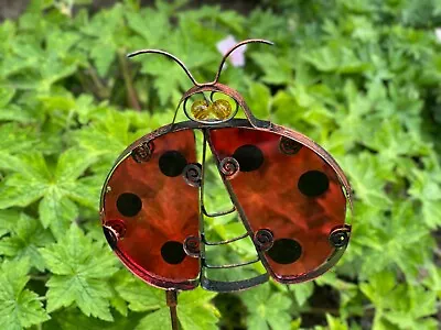 £7.99 • Buy GARDEN GLASS LADYBIRD FLOWER POT STAKES Patio Decking Lawn (LH2638-2)