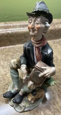 Rare Antonio Benni Capodimonte Porcelain Figurine Man Organ Grinder & Dog • $195