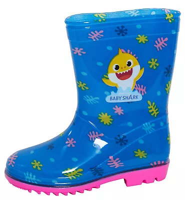 Baby Shark Wellington Boots Girls Character Rain Wellies Snow Boots Kids Shoes • £8.95