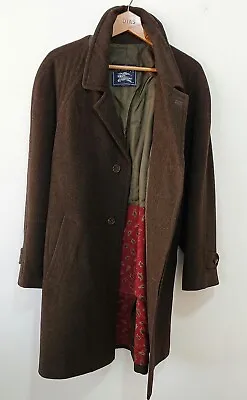 Vintage Burberry Tweed Overcoat  Wool Size 4 /  L To XL  Pit To Pit 26 Inch  • $270