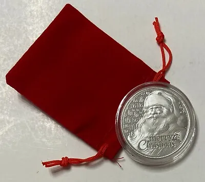 2020 Santa Claus Merry Christmas (1-ounce) Coin In Capsule & Red Santa Sack  • $52.35