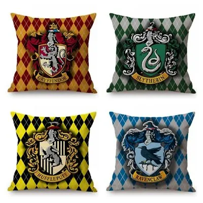 $7.58 • Buy Harry Potter Geometric Plaids Checks Hogwarts Gryffindor Slytherin Cushion Cover