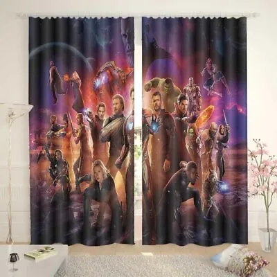 Avengers Star Alliance 3D Curtain Blockout Photo Printing Curtains Drape Fabric • $115.84