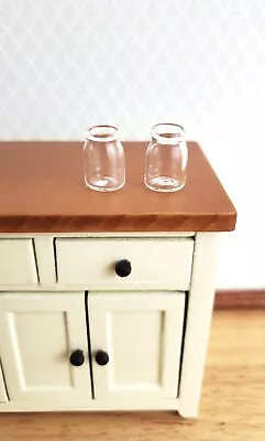 Dollhouse Miniature Empty Glass Jars Open Top Set Of 2 Canning Treats 1:12 Scale • $5.50