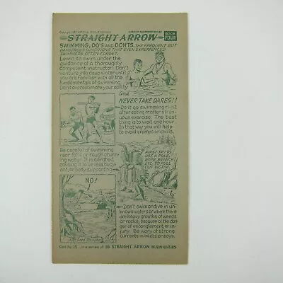 Nabisco Shredded Wheat Straight Arrow Indian Book 4 Card 15 Swim Vintage 1952 • $9.99