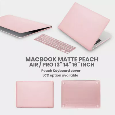 Macbook Case Matte Peach + Peach Keyboard Cover + LCD  Air Pro 13 13.6 16  Inch • $6.12