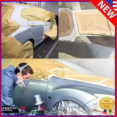 12m Auto Spray Paint Masking Kraft Paper Film Roll For Furniture Car (15cm) • $7.97