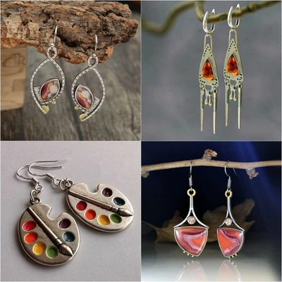$2.44 • Buy Vintage Turquoise Ear Hook Earrings 925 Silver Women Wedding Dangle Drop Jewelry