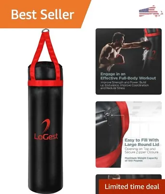 Durable Hanging Punching Bag - MMA Karate Judo Muay Thai - 100 Lbs - Bag • $70.97