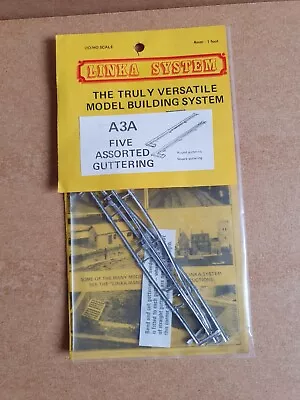 LINKA SYSTEM A3A 5 ASSORTED GUTTERING 4mm Scale Sealed 1984 Model Building OO HO • £5.50