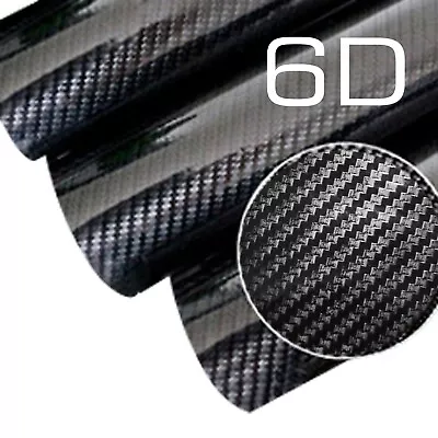 1.5M X 2M Gloss 6D Carbon Fibre Black Car Vinyl Wrap Air Release Decal Sticker  • $59.50