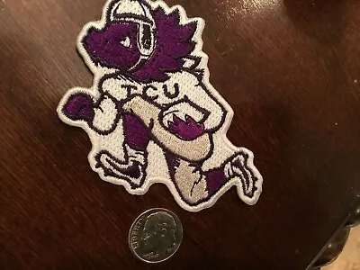 TCU TEXAS CHRISTIAN HORNED FROGS Vintage Embroidered Iron On Patch 3.25” X 2” • $4.29
