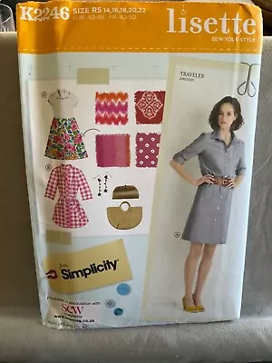 Simplicity K2246 Ladies Shirt Dress 2 Sleeves & Lengths Sewing Pattern US 14-22 • £3.99