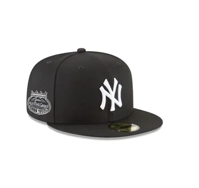 New Era 59Fifty New York Yankees FITTED CAP HAT BLACK 2008 ALL STAR GAME Sz 8 • $31.99