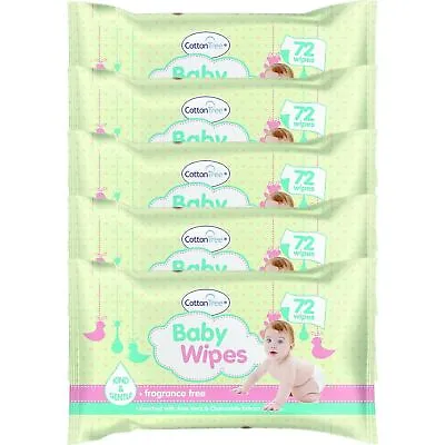 Fragrance Free Baby Wipes Enriched With Aloe Vera & Chamomile Extract 360 Wipes • £9.95