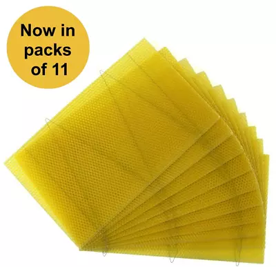 BS National Brood Wired Foundation Wax Sheets 11 Pack Premium Quality • £17.99