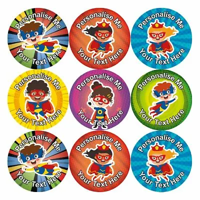 £3.79 • Buy 144 Personalised 30mm Superhero Kids Reward Stickers