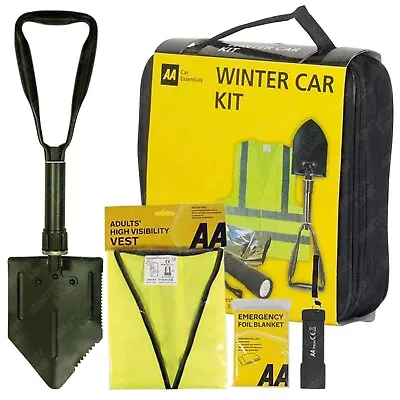 £15.99 • Buy AA Winter Car Emergency Kit Folding Snow Shovel Torch Foil Blanket & Hi-Vis Vest