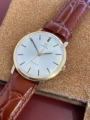 Vintage Omega Geneve Ref 131.021 - Solid 18K Case - 33.4mm Wind Up - Excellent • $3500