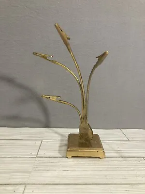 Brass Memo Holder 4 Arms Alligator Clips 1960 Vintage Home Office  Decor • $28