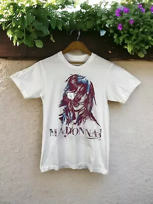 Madonna TShirt MDNA White Short Sleeve Double Sided Concert Tee Y2K Pop Rock S • $19.99