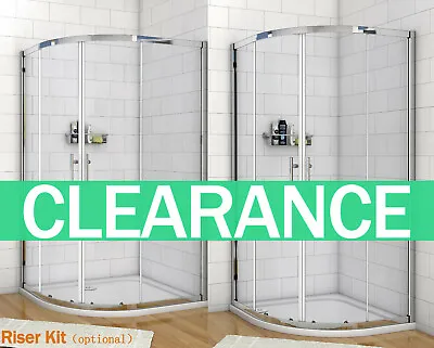 Quadrant Shower Enclosure Self-Clean Glass Cubicle Door Screen Tray • £144