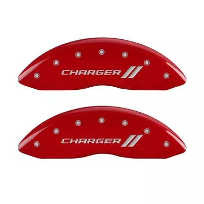 MGP Caliper Covers W Charger Engraving 4 PC Kit Red For 2011-22 Dodge Challenger • $299