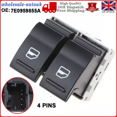 For VW Transporter T5 T6 Multivan Electric Door Window Double Switch Driver Side • £8.90