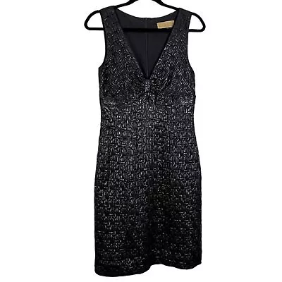 Nicole Miller Black Quilted Metallic Formal Sleeveless Dress Size 8 • $19.99
