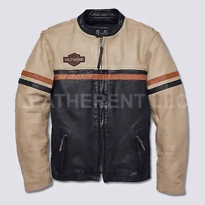 Mens Cosplay Genuine Lambskin Leather Casual Biker Racing Wear Jacket • $134.99