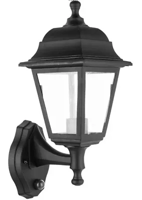 £10 • Buy PRO ELEC Wall Mounted Garden Lantern Light With Dusk To Dawn Sensor Black