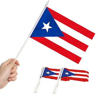Anley Puerto Rico Mini Flag Hand Held Small Miniature Puerto Rican Flags 12 Pcs • $8.55