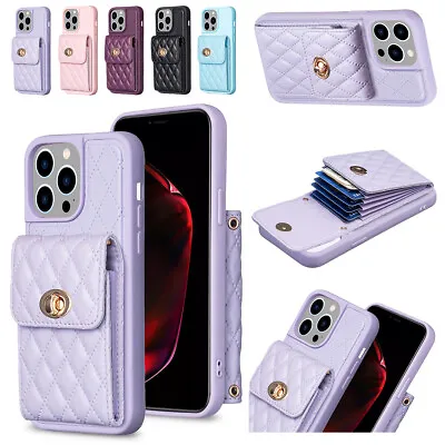 For IPhone 14 13 12 11 Pro Max XS XR 8 7 6 Girls Leather Wallet Card Case Cover • $13.60