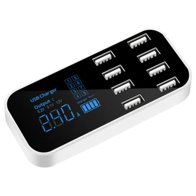 $22.71 • Buy A9S USB Fast Car Charger 8 Port Multi LCD Display 12V Phone Charger USB Hub