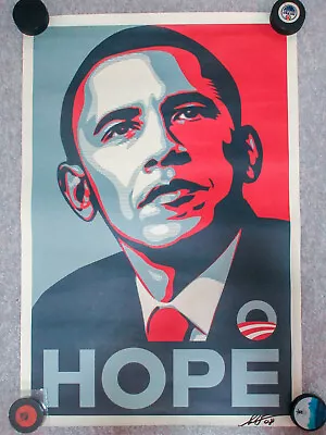 Shepard Fairey Signed 24x36 Obama HOPE Campaign Poster EXACT Proof JSA Barack • $4799.96