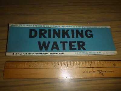 WH BRADY Milwaukee Tool Shop Industrial Sticker Label Decal Large Drinking Water • $5.44