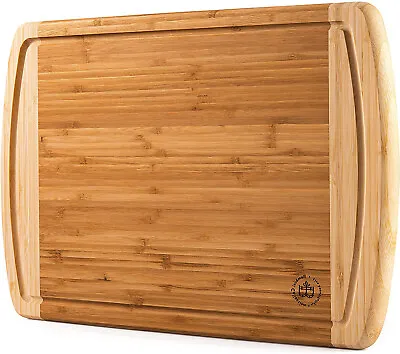 Large Bamboo Kitchen Cutting Board - Wood Chopping Board / Butcher Block 18x 12 • $24.99