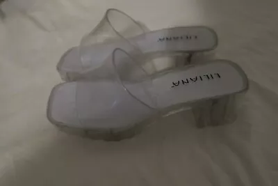 Liliana Clear Platform Jelly Slide Sandal Beach Retro Jellies Women's Size  7 • $28