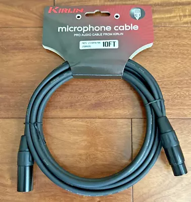 KIRLIN Microphone Cable 10FT XLR Male To Female - High-Quality Durable Black • $9.90