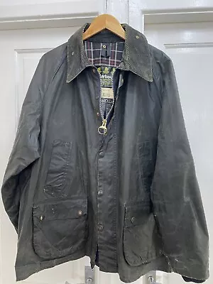 Barbour Bedale C48 Wax Jacket Mens 2XL Navy Blue Vintage Oilskin Country Coat • £74